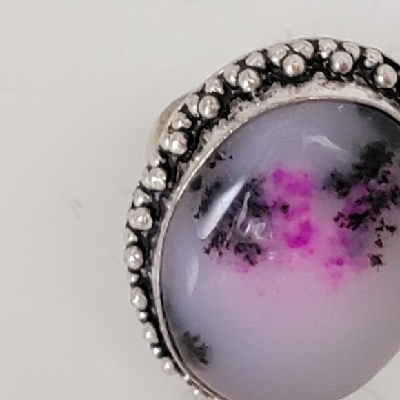 Sterling Silver Purple Stone Ring – Bohemian Statement Jewelry – Size 8 - Picture 13 of 15